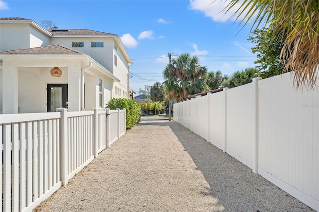 exterior space with fence private yard