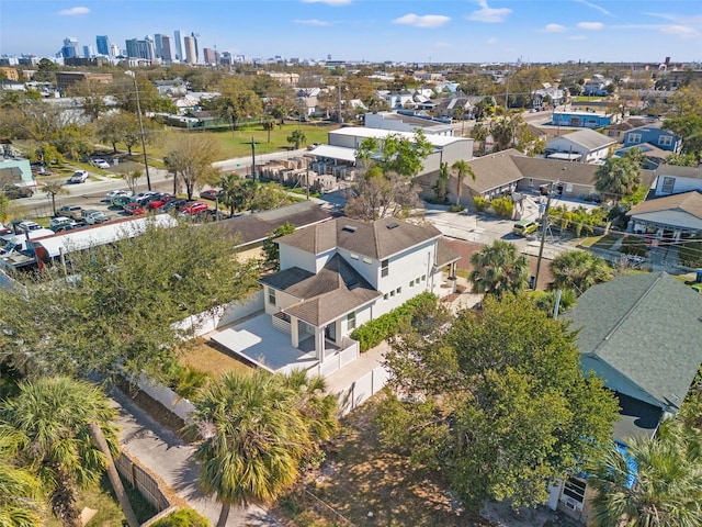 birds eye view of property with a residential view and a city view