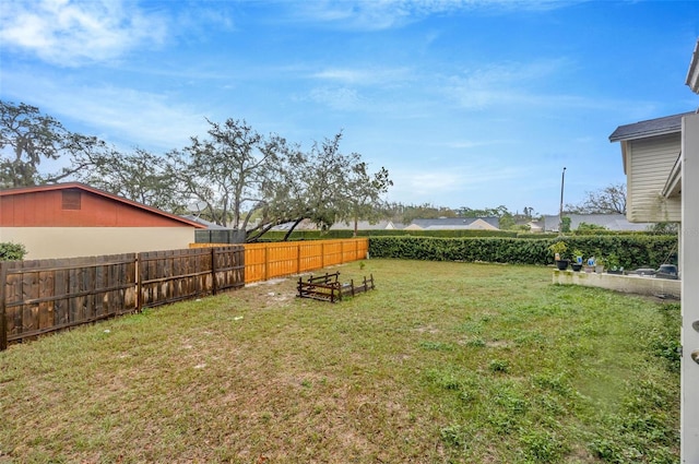 view of yard with fence