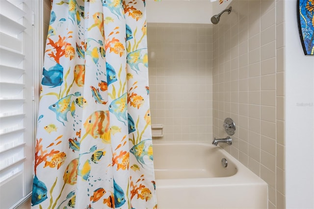 full bathroom featuring shower / bath combo