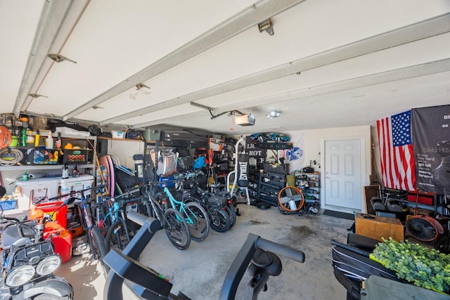 garage featuring a garage door opener