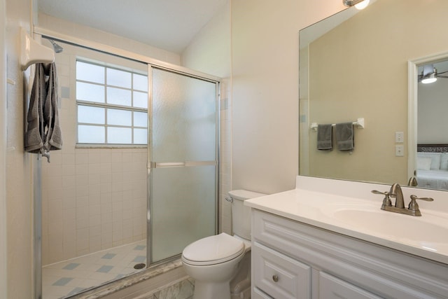 720 Earls Ct, Safety Harbor, FL 34695 - ensuite bathroom featuring ensuite bath, a stall shower, vanity, and toilet