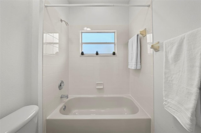 full bath featuring bathtub / shower combination and toilet