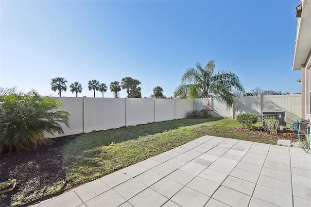 view of patio / terrace featuring a fenced backyard and cooling unit