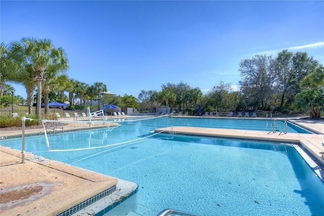 pool with a patio area