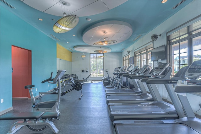 15912 Ternglade Dr, Lithia, FL 33547 - workout area featuring baseboards and recessed lighting