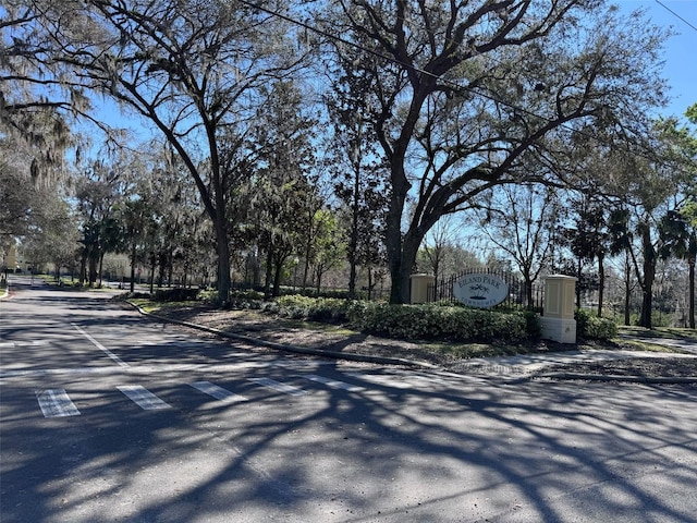 view of street featuring sidewalks and curbs