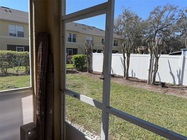 view of yard featuring fence