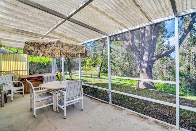 view of sunroom