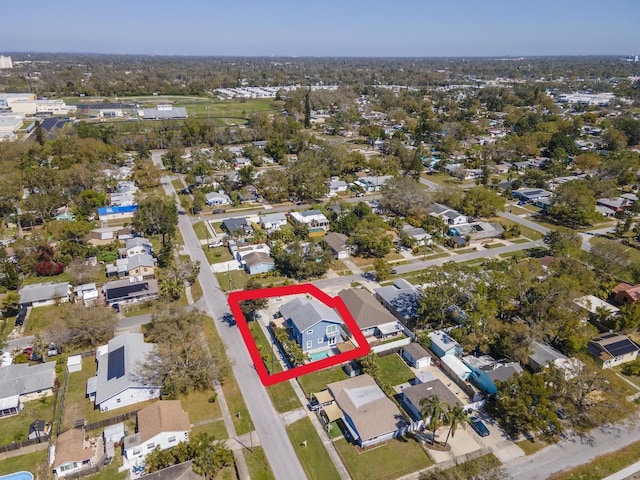 bird's eye view with a residential view