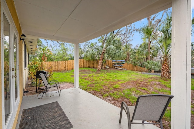 view of patio with a fenced backyard