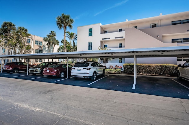 view of covered parking lot