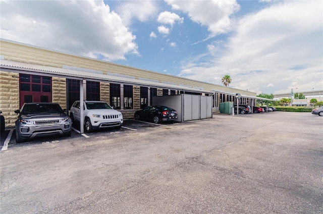 view of covered parking lot