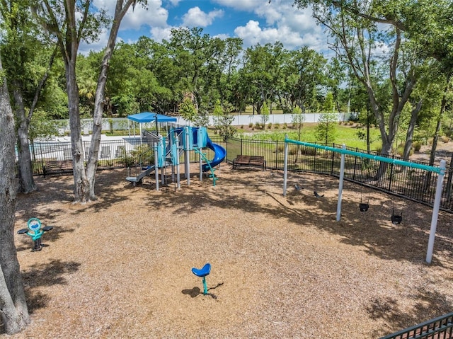 communal playground with fence