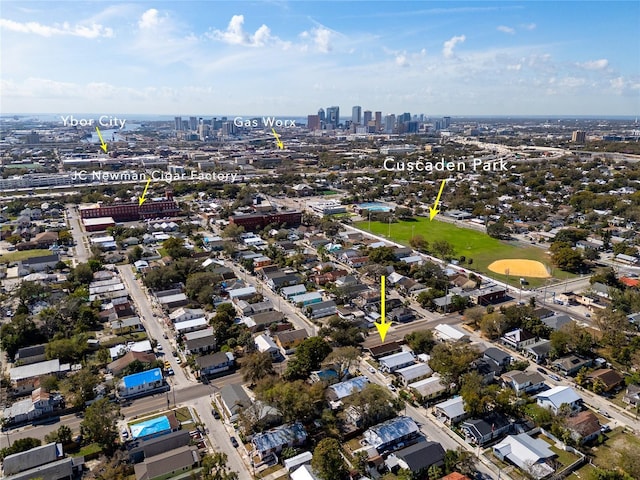 aerial view with a view of city