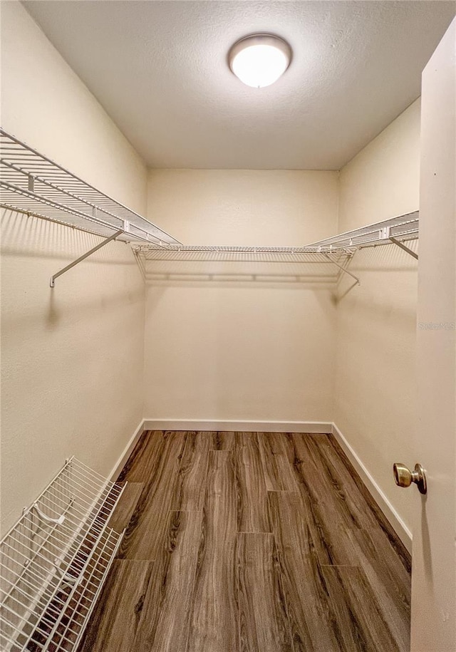 spacious closet with wood finished floors