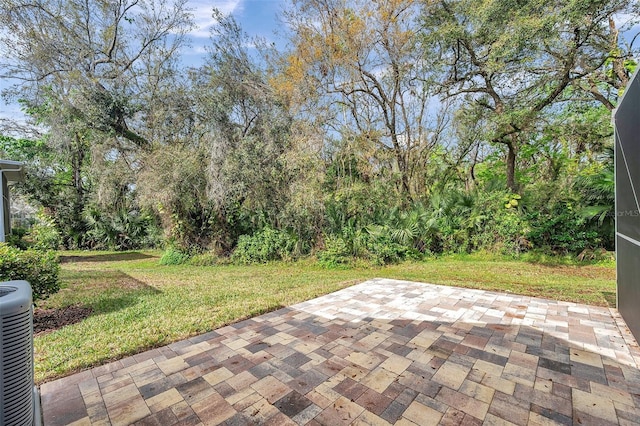 view of patio featuring central AC unit