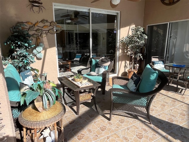 view of patio / terrace with ceiling fan