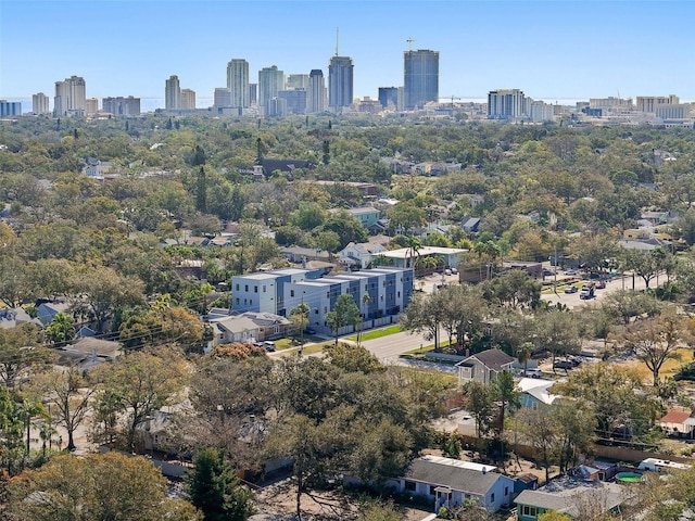 drone / aerial view featuring a view of city