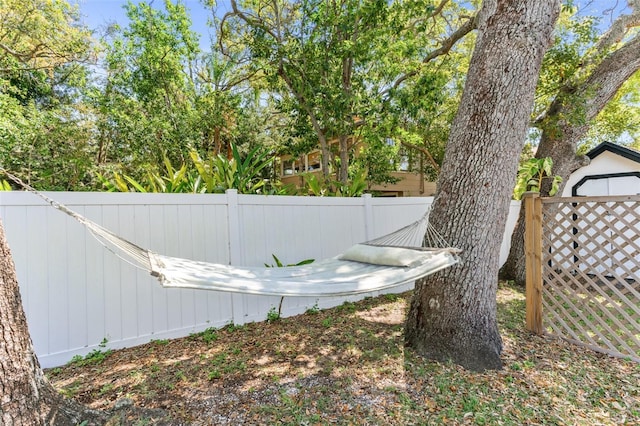 exterior space featuring fence