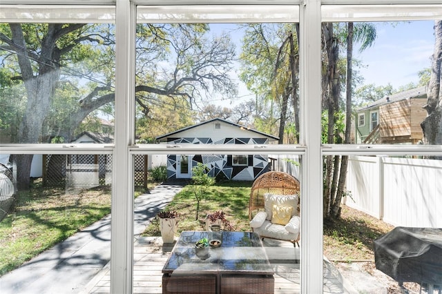 view of sunroom