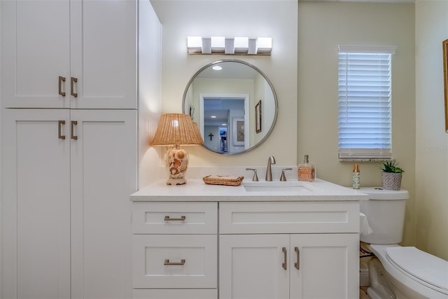 bathroom with toilet and vanity