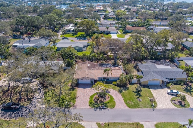 aerial view with a residential view