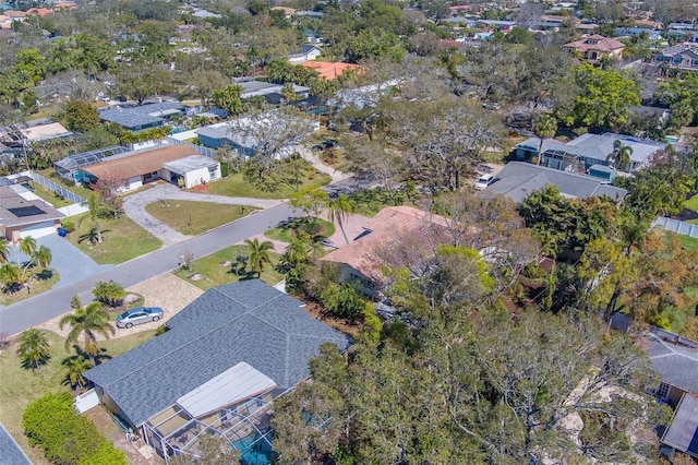 aerial view with a residential view