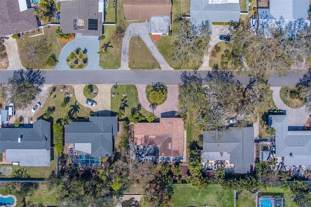 bird's eye view with a residential view