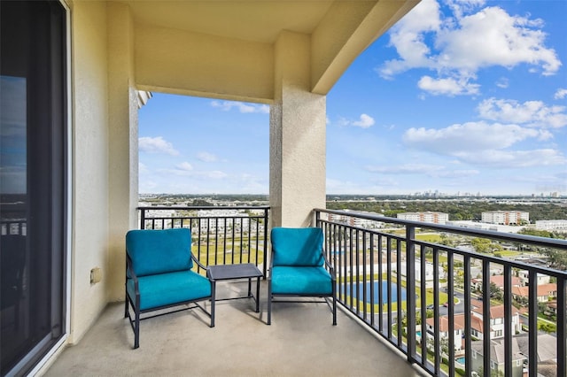 balcony with a city view