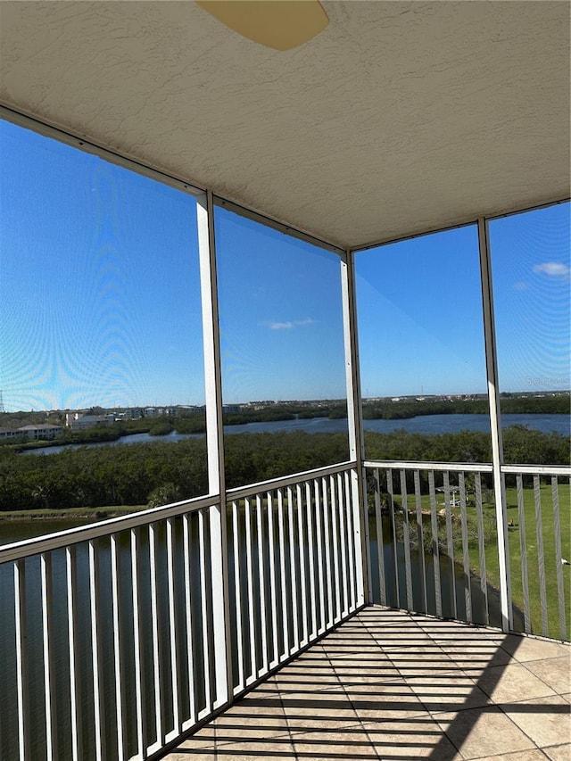 balcony with a water view