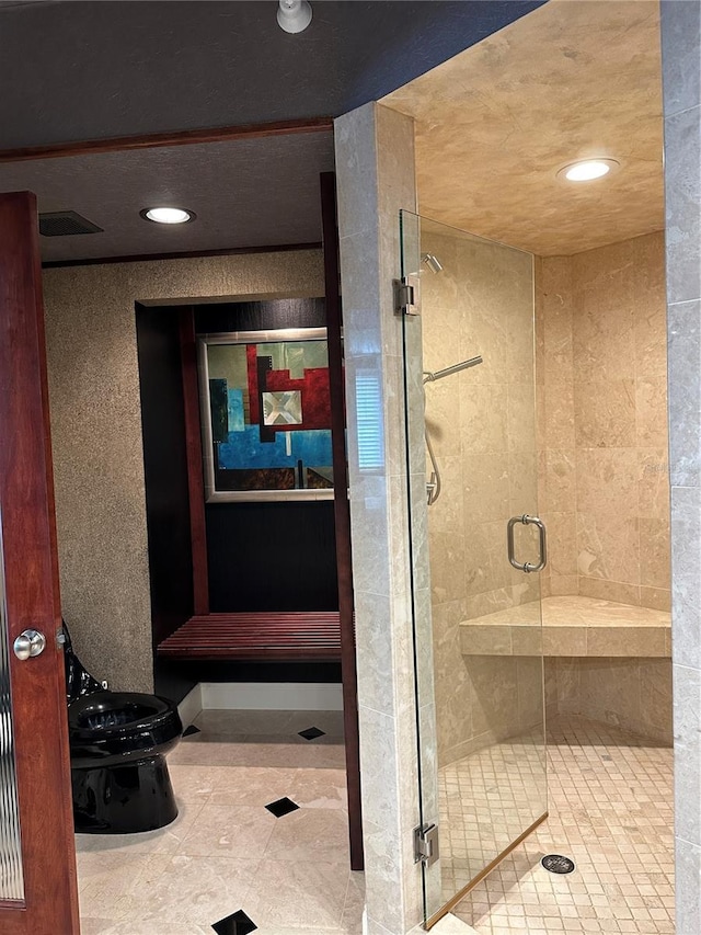 6425 Shoreline Dr Unit 10506, Saint Petersburg, FL 33708 - bathroom featuring a stall shower and recessed lighting