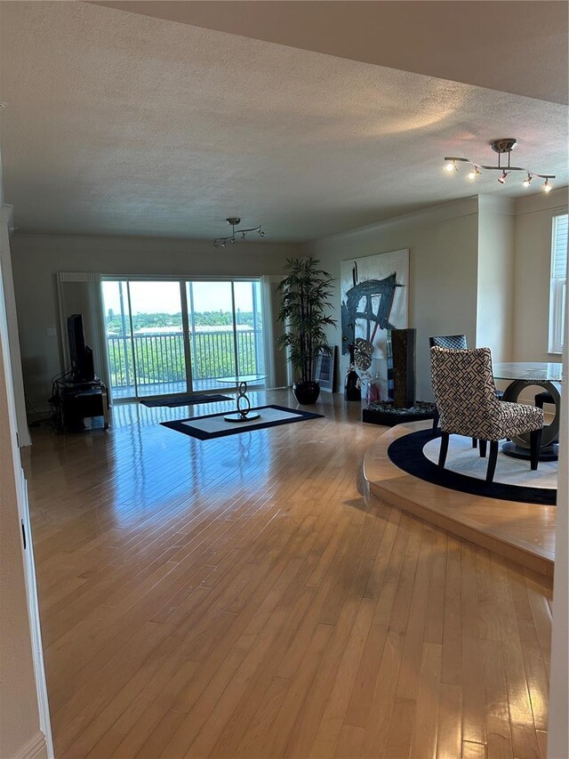 6425 Shoreline Dr Unit 10506, Saint Petersburg, FL 33708 - workout area featuring a textured ceiling, plenty of natural light, and wood-type flooring