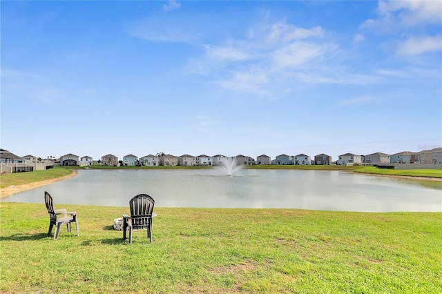 view of water feature with a residential view