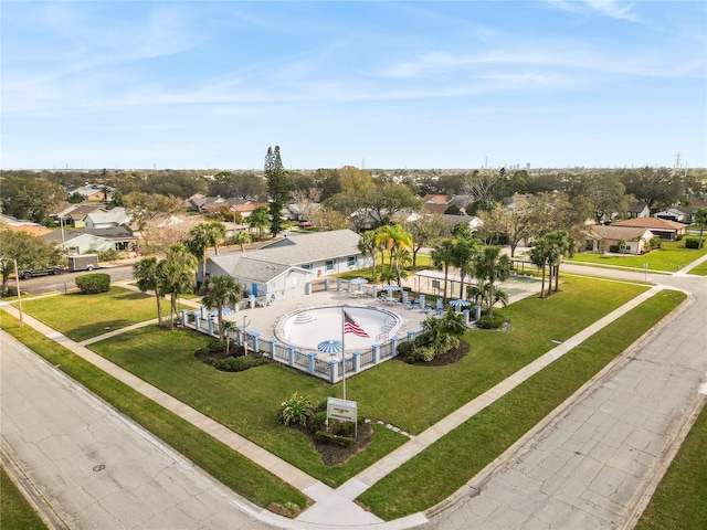 aerial view with a residential view