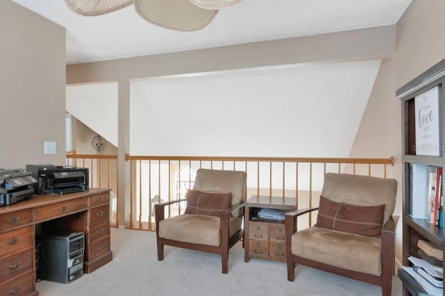 office area with light colored carpet