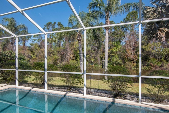 pool with a lanai