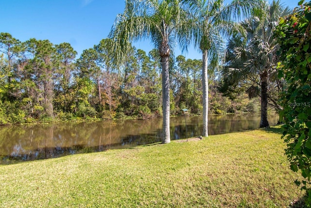 view of yard featuring a water view