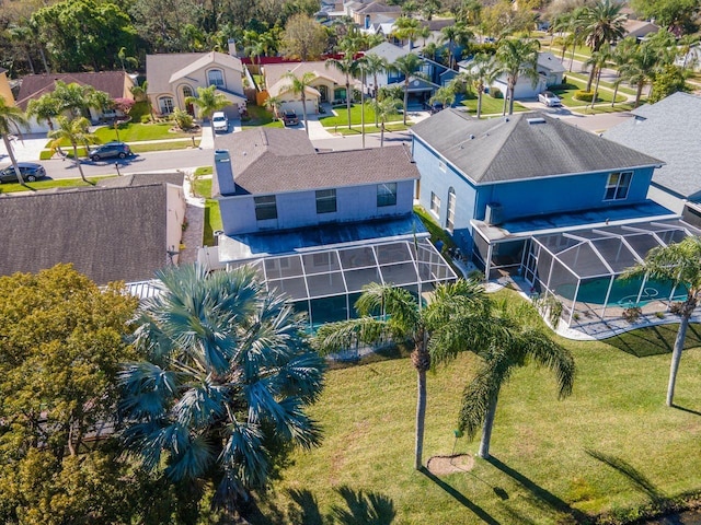 aerial view with a residential view