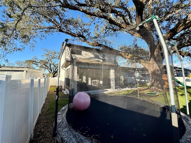 exterior space with a fenced backyard