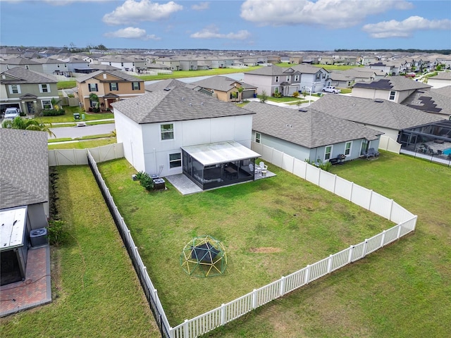 drone / aerial view with a residential view