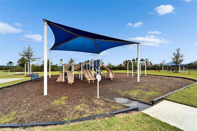 community playground with a yard