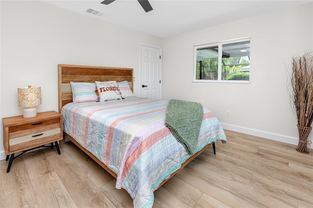 1100 Webb Dr, Clearwater, FL 33755 - bedroom featuring wood finished floors and ceiling fan