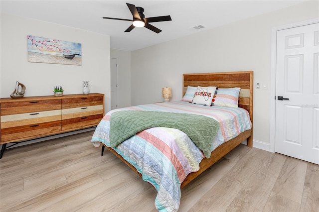 1100 Webb Dr, Clearwater, FL 33755 - bedroom with wood finished floors and ceiling fan