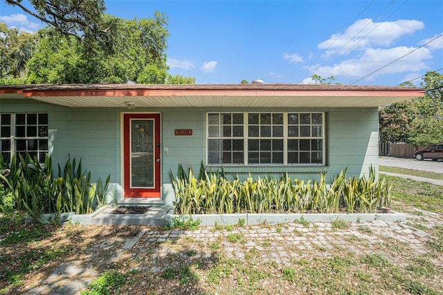 view of single story home