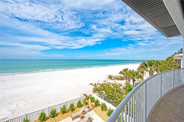 property view of water with a view of the beach