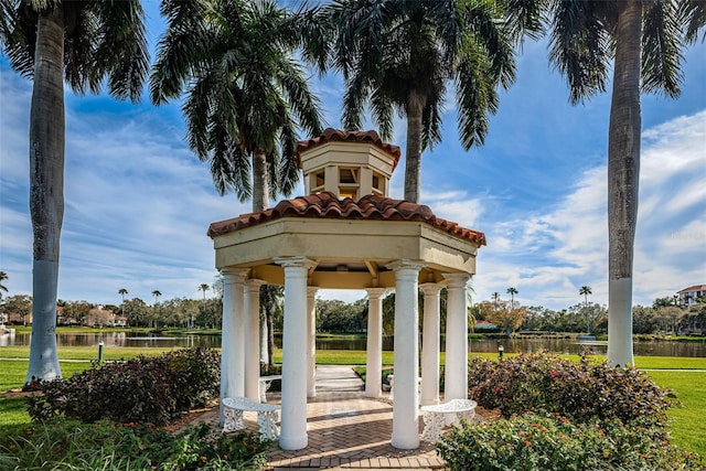 view of property's community with a gazebo