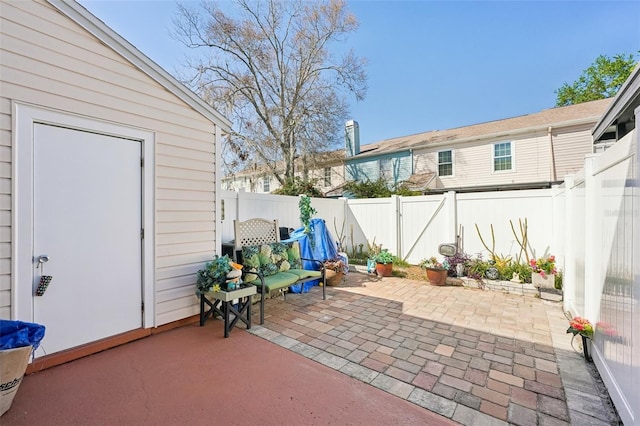 view of patio with a fenced backyard