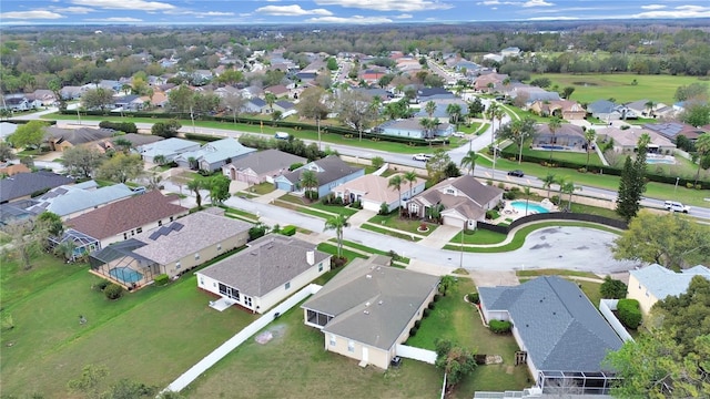 aerial view with a residential view