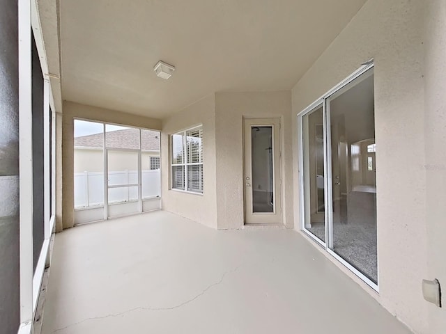 view of unfurnished sunroom